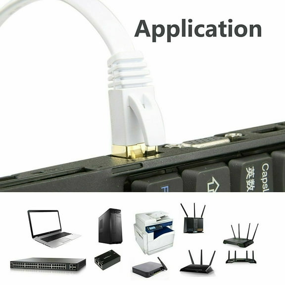 CableVantage CAT7 CAT7 RJ45 Ethernet LAN Network Patch Cable For PC, Mac, Laptop, PS3, PS4, XBox, Internet Router WHITE 3ft 6ft 10ft 15ft 25ft 30ft 50ft 75ft 100ft 150ft 200ft WHITE