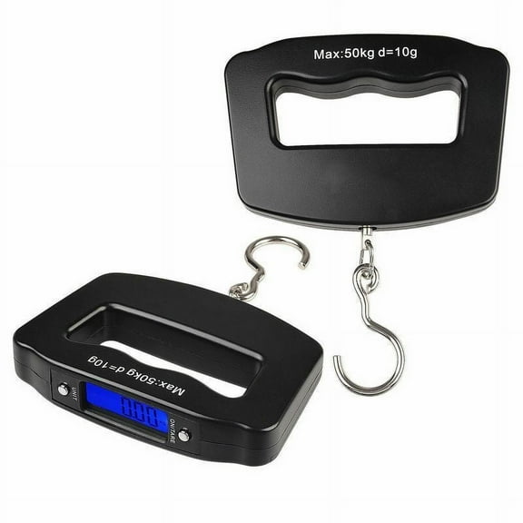 CableVantage LCD Digital Luggage Scale Portable 50kg/10g Fish Hanging Weight Electronic Hook