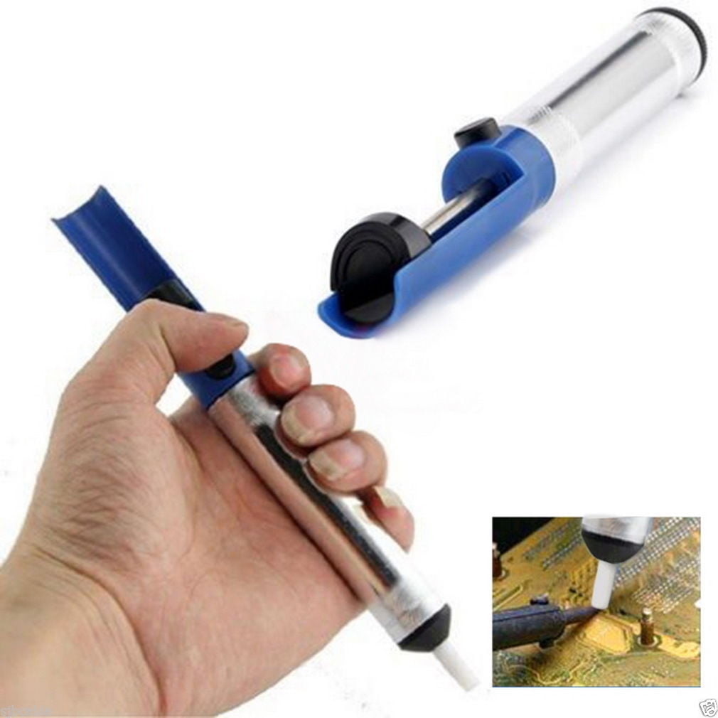 CableVantage Metal Desoldering Pump Sucker Solder Irons Removal Remover Tool Blue Silver
