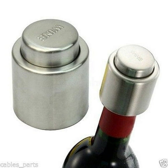 CableVantage New Stainless Steel Vacuum Sealed Wine Bottle Stopper