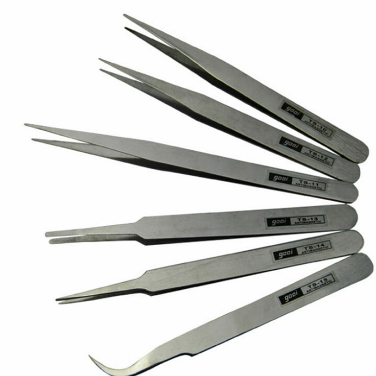 Cablevantage Tweezer Set 6 Pcs All Purpose Precision Stainless Steel Anti Static Tool Kit US