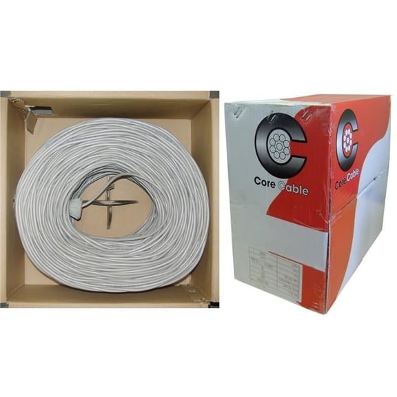 CableWholesale  1000 ft. 22 AWG 4 Conductor Shielded Security & Alarm Wire, Gray - Stranded - CMR & Inwall rated - Pullbox
