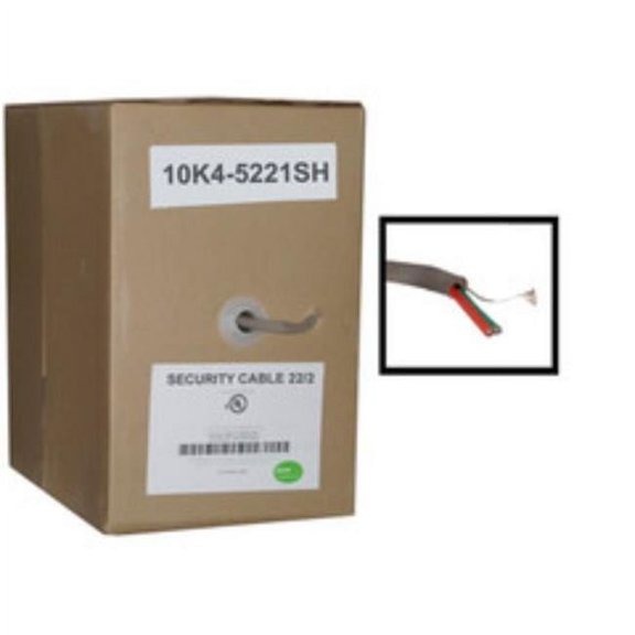CableWholesale  1000 ft. Shielded Stranded Security Cable, CMR, Gray - Pullbox
