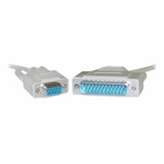 CableWholesale 10D1-02301 Serial Cable DB9 Female to DB25 Male UL rated 9 Conductor 1 foot