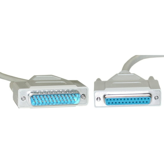 CableWholesale 10D3-08206 Null Modem Cable DB25 Male to DB25 Female UL rated 8 Conductor 6 foot