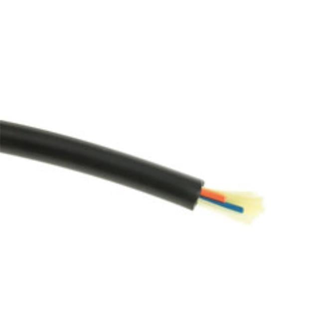 1000ft Single Mode Fiber Optic Cable - 2-Strand, Indoor/Outdoor, 9/125 Micron, Black, Riser Rated