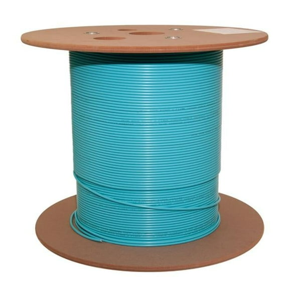 CableWholesale 10F2-412NH 12 Fiber Indoor Distribution Fiber Optic Cable, Multimode, 50 by 125, OM4, 10 GB, Riser Rated, Spool, Aqua - 1000 ft.