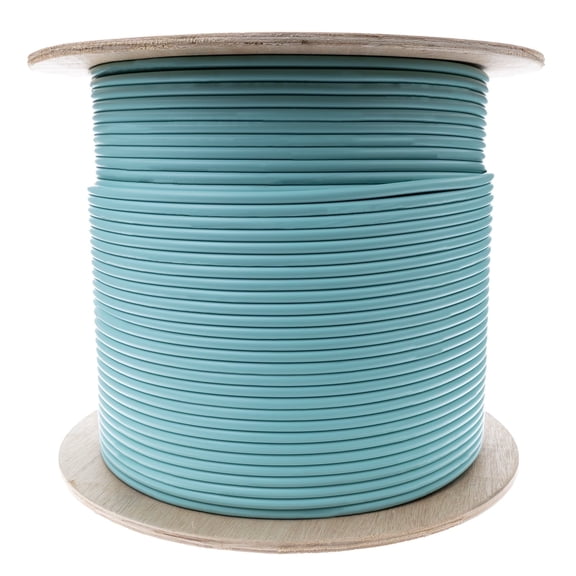 CableWholesale 10F2-424NH 1000 ft. 24 Fiber Indoor Distribution Fiber Optic Cable with Multimode 50-125 OM4 10 Gbit & Riser Rated Spool, Aqua