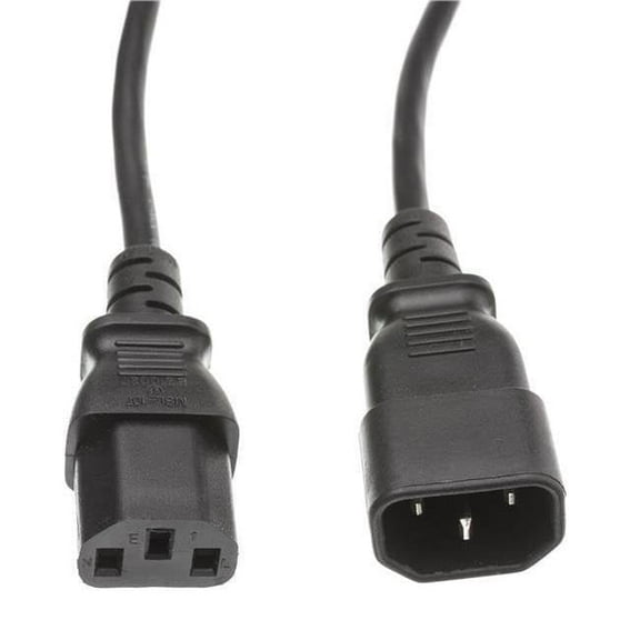 CableWholesale 10W1-02225 Computer & Monitor Power Extension Cord, C13 to C14, 10 A, Black - 25 ft.