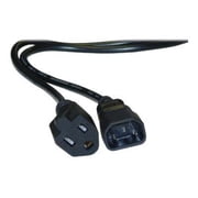CableWholesale 10W1-05203 Power Cord Adapter Black C14 to NEMA 5-15R 10 Amp UL CSA rated 3 foot