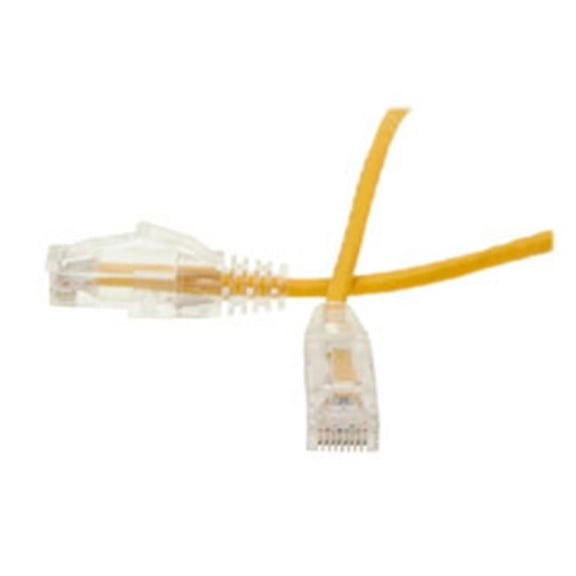CableWholesale 10X8-88103 3 ft. Cat6 Slim Ethernet Patch Cable - Snagless & Molded Boot, Yellow
