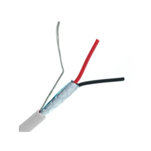 CableWholesale 11K4-52912MH 1000 ft. 22 AWG 2 Conductor Stranded Shielded Plenum Security Cable - White
