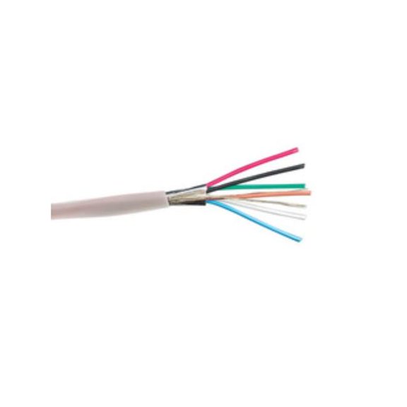 CableWholesale 11K4-56912SF 500 ft. 22AWG 6C Shielded Plenum Security Cable - Stranded - CMP - Pullbox- White