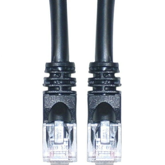 CableWholesale 13X6-02202 Cat6a Black Ethernet Patch Cable, Snagless/Molded Boot, 500 MHz, 2 foot