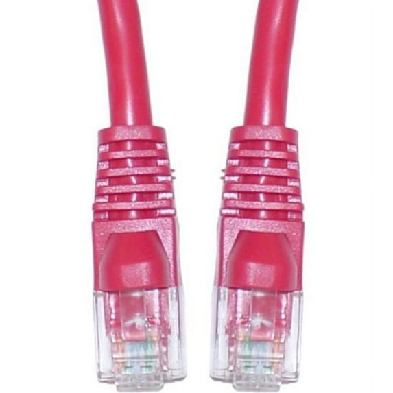 CableWholesale 13X6-07101 Cat6a Red Ethernet Patch Cable, Snagless/Molded Boot, 500 MHz, 1 foot