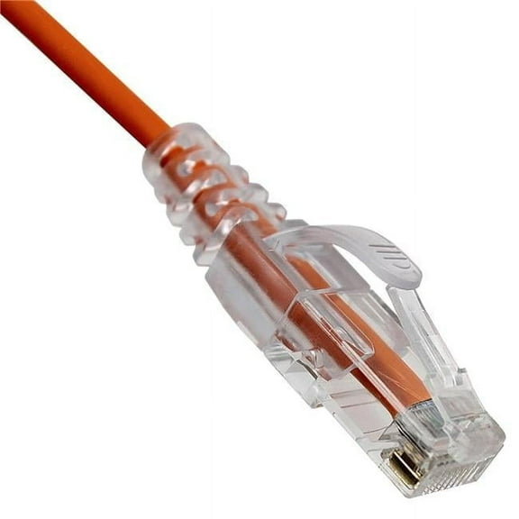 CableWholesale 13X6-63102 2 ft. Cat6a Slim Ethernet Snagless Molded Boot Copper Patch Cable, Orange