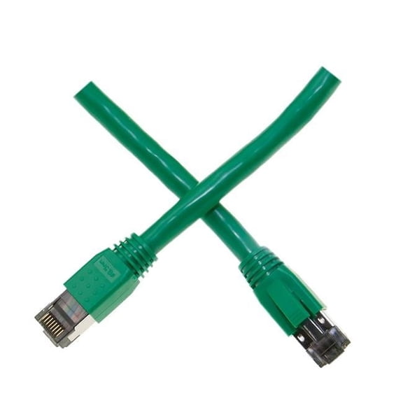 CableWholesale 13X8-55110 10 ft. Cat8 RJ45 Male S-FTP Ethernet Patch Cable, 40Gbps - 2000MHz, 24AWG Stranded Pure Copper - Green - 4-Pair - Molded Boot