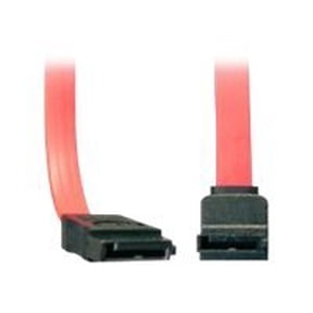 1.5 Feet Serial(ATA) Cable, SATA to 90 Degree Right Angle SATA Connector, Single Right Angle SATA Cable, 26 AWG, Red, eSATA Male to Internal SATA Male Data Transfer Cable, CableWholesale