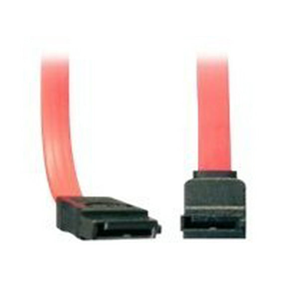 1.5 Feet Serial(ATA) Cable, SATA to 90 Degree Right Angle SATA Connector, Single Right Angle SATA Cable, 26 AWG, Red, eSATA Male to Internal SATA Male Data Transfer Cable, CableWholesale