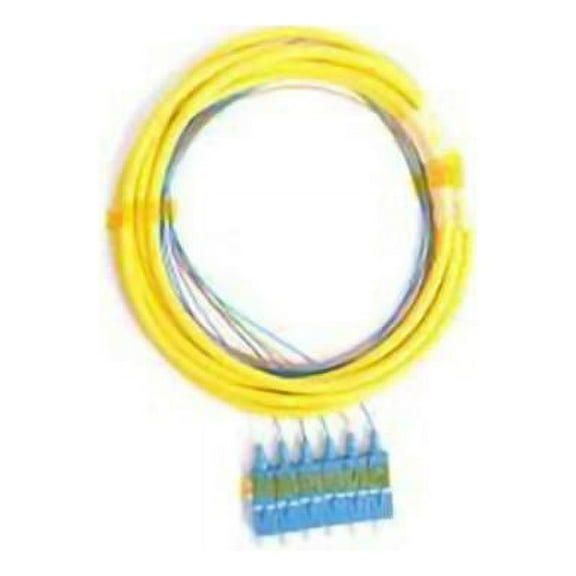 CableWholesale 3 m Singlemode & SC-UPC Connectors, Blue Boots 6 Strand Fiber Distribution Pigtail - Yellow