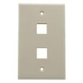 thumbnail image 1 of CableWholesale 3012-09304 Keystone Single Gang 4 Port Wall Plate, Lite Almond, 1 of 1