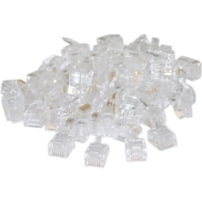 CableWholesale 31D0-6P6CF Phone Data RJ12 Crimp Connectors for Flat Cable 6P6C 50 Pieces