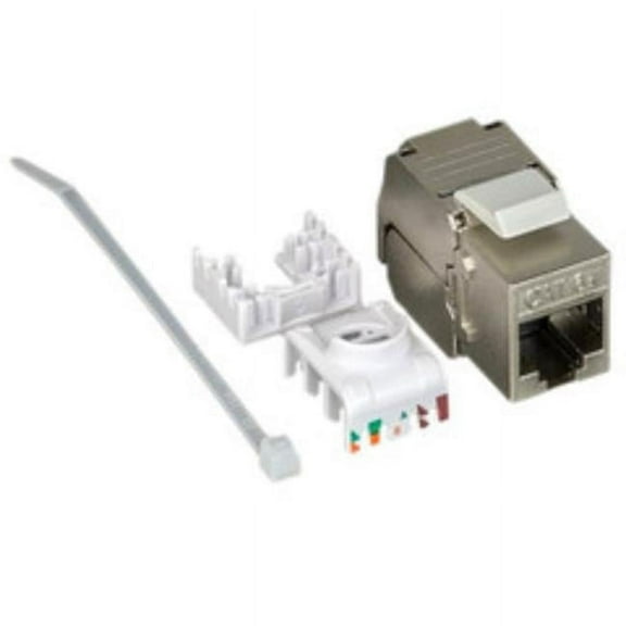 CableWholesale 33X6-530 Cat6A Shielded Toolless Keystone RJ45 Female Jack, Silver
