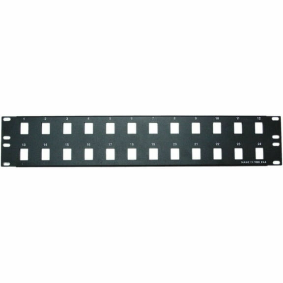 CableWholesale 68PB-01024 Rackmount 24 Port Blank Keystone Patch Panel, 2U