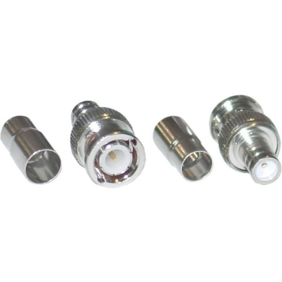 CableWholesale BNC Male Crimp-On Connector, 2 Piece Set, RG6 (31X3-01420)