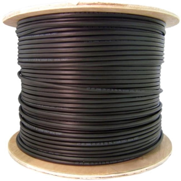 Direct Burial/Outdoor rated Cat5e Black Ethernet Cable, Solid, CMX, Gel-Filled, 24 AWG, Spool, 1000 foot
