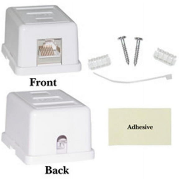 CableWholesale Cat 5e Single Surface Mount Box Unshielded - White