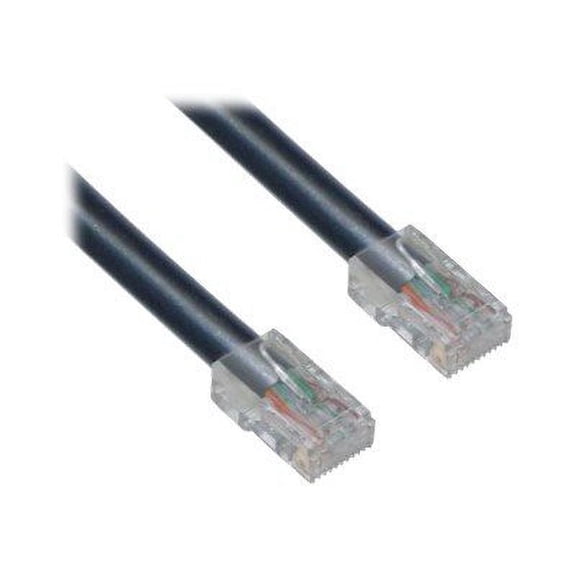 CableWholesale Cat5e Ethernet Cable, 24AWG Network Cable with RJ45 Gold Plated Connector, 4 Pair Stranded Copper, Bootless Unshielded Twisted Pair (UTP) Internet Patch Cable, 25 Foot, Black