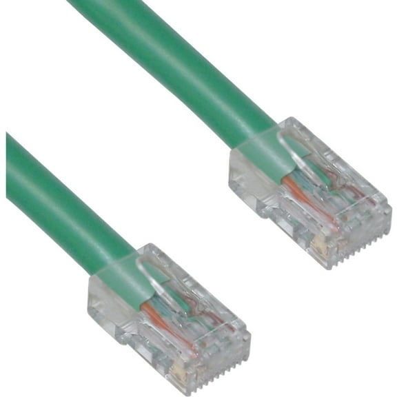 Cat5e Ethernet Cable, 24AWG Network Cable with RJ45 Gold Plated Connector, 4 pair Stranded Bare Copper, Bootless Unshielded Twisted Pair (UTP) Internet Patch Cable, 14 Foot, Green, CableWholesale