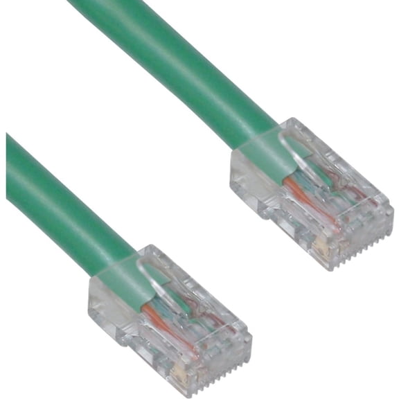 CableWholesale Cat5e Ethernet Cable, 24AWG Network Cable with RJ45 Gold Plated Connector, 4 Pair Stranded Copper, Bootless Unshielded Twisted Pair (UTP) Internet Patch Cable, 25 Foot, Green