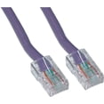 thumbnail image 1 of CableWholesale Cat5e Ethernet Cable, 24AWG Network Cable with RJ45 Gold Plated Connector, 4 Pair Stranded Copper, Bootless Unshielded Twisted Pair (UTP) Internet Patch Cable, 100 Foot, Purple, 1 of 5