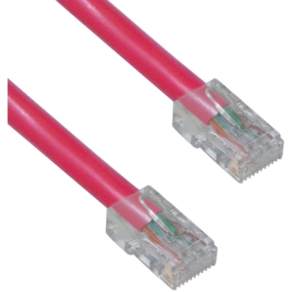 CableWholesale Cat5e Ethernet Cable, 24AWG Network Cable with RJ45 Gold Plated Connector, 4 Pair Stranded Copper, Bootless Unshielded Twisted Pair (UTP) Internet Patch Cable, 10 Foot, Red