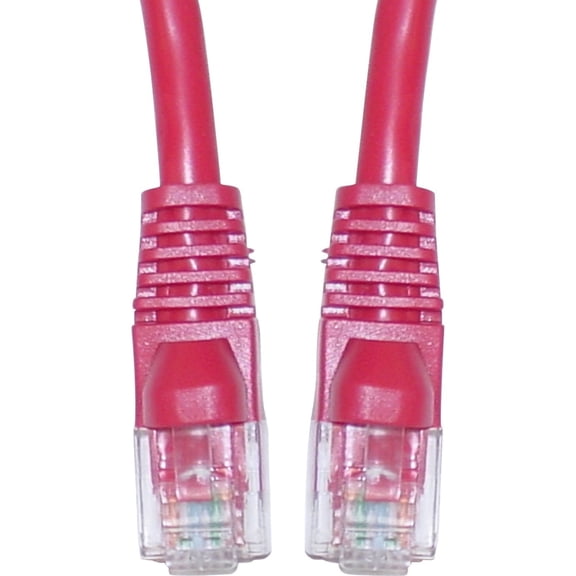 Cat5e Ethernet Cable, 24AWG, RJ45 Gold Plate Connector, ETL, 4 Pair Stranded Copper, Snagless Mold Boot Unshielded Twisted Pair (UTP) Internet Network Patch Cable, 14 Foot, Red, CableWholesale