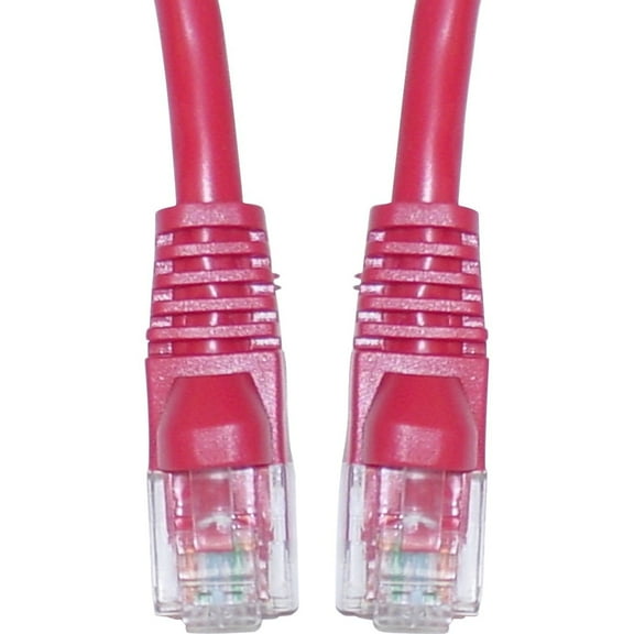 Cat5e Ethernet Cable, 24AWG, RJ45 Gold Plate Connector, ETL, 4 Pair Stranded Copper, Snagless Mold Boot Unshielded Twisted Pair (UTP) Internet Network Patch Cable, 25 Foot, Red, CableWholesale