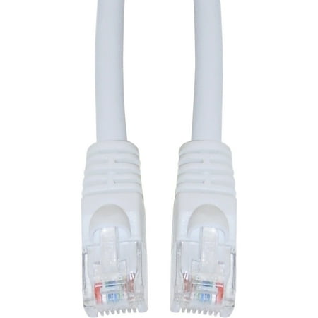 Cat5e Ethernet Cable, 24AWG, RJ45 Gold Plate Connector, ETL, 4 Pair Stranded Copper, Snagless Mold Boot Unshielded Twisted Pair (UTP) Internet Network Patch Cable, 14 Foot, White, CableWholesale