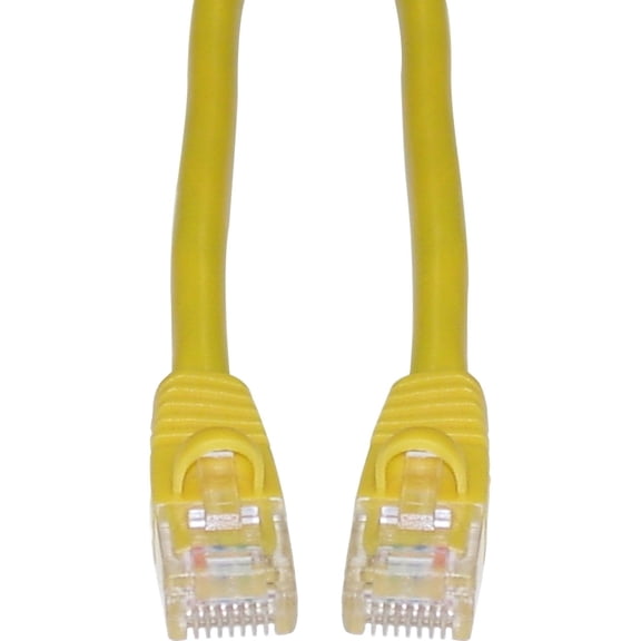 Cat5e Ethernet Cable, 24AWG, RJ45 Gold Plate Connector, ETL, 4 Pair Stranded Copper, Snagless Mold Boot Unshielded Twisted Pair (UTP) Internet Network Patch Cable, 100 Foot, Yellow, CableWholesale