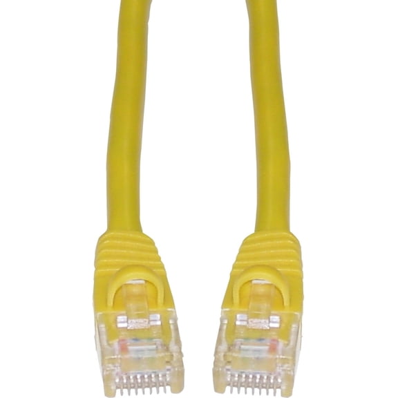 Cat5e Ethernet Cable, 24AWG, RJ45 Gold Plate Connector, ETL, 4 Pair Stranded Copper, Snagless Mold Boot Unshielded Twisted Pair (UTP) Internet Network Patch Cable, 25 Foot, Yellow, CableWholesale
