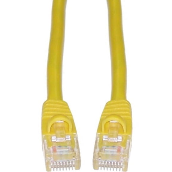 Cat5e Ethernet Cable, 24AWG, RJ45 Gold Plate Connector, ETL, 4 Pair Stranded Copper, Snagless Mold Boot Unshielded Twisted Pair (UTP) Internet Network Patch Cable, 6 inches, Yellow, CableWholesale