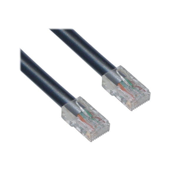 CableWholesale 100 Foot Cat6 Black Ethernet Patch Cable, Bootless, 24AWG Network Cable with RJ45 Gold Plated Connector, 4 Pair Stranded Pure Copper, Unshielded Twisted Pair (UTP) Internet Patch Cable