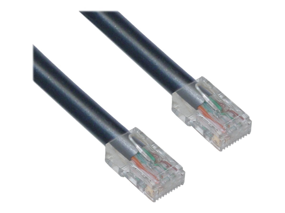 CableWholesale 14 Foot Cat6 Black Ethernet Patch Cable, Bootless, 24AWG Network Cable with RJ45 Gold Plated Connector, 4 Pair Stranded Pure Copper, Unshielded Twisted Pair (UTP) Internet Patch Cable