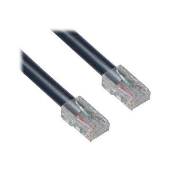 CableWholesale 7 Foot Cat6 Black Ethernet Patch Cable, Bootless, 24AWG Network Cable with RJ45 Gold Plated Connector, 4 Pair Stranded Pure Copper, Unshielded Twisted Pair (UTP) Internet Patch Cable