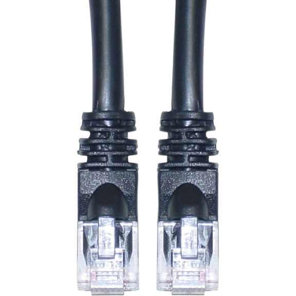 Cat6 Ethernet Cable, 24AWG, RJ45 Gold Plate Connector, ETL, 4 Pair Stranded Copper, Snagless Mold Boot Unshielded Twisted Pair (UTP) Internet Network Patch Cable, 100 Foot, Black, CableWholesale