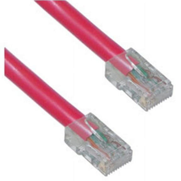 CableWholesale  Cat6 Ethernet Patch Cable Bootless - Red - 7ft