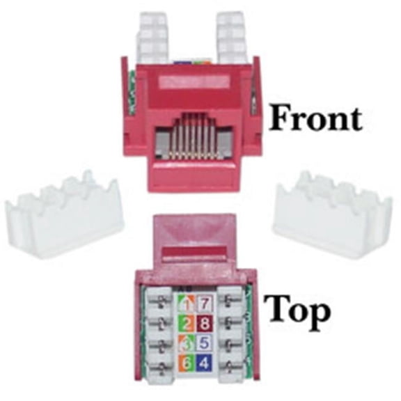 CableWholesale Cat6 Keystone Jack RJ45 Female to 110 Punch Down - Red