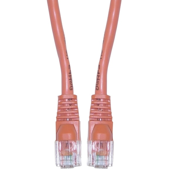 Cat6 Ethernet Cable, 24AWG, RJ45 Gold Plate Connector, ETL, 4 Pair Stranded Copper, Snagless Mold Boot Unshielded Twisted Pair (UTP) Internet Network Patch Cable, 1 Foot, Orange, CableWholesale