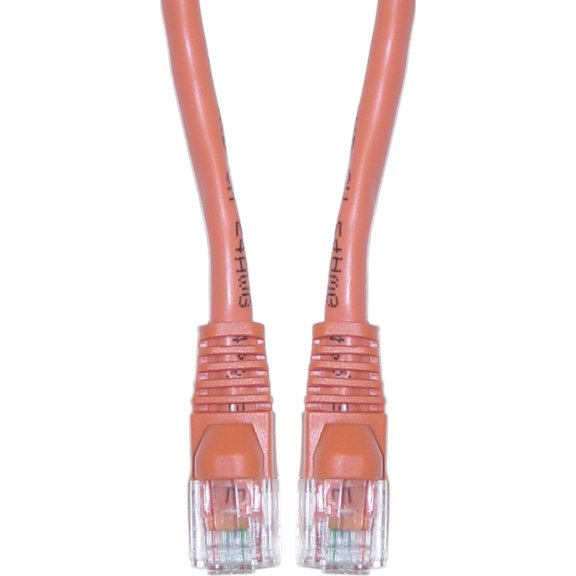 Cat6 Ethernet Cable, 24AWG, RJ45 Gold Plate Connector, ETL, 4 Pair Stranded Copper, Snagless Mold Boot Unshielded Twisted Pair (UTP) Internet Network Patch Cable, 100 Foot, Orange, CableWholesale